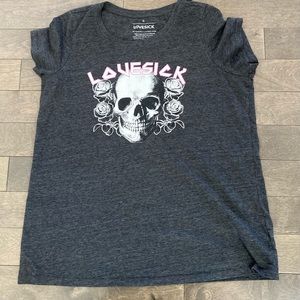 Lovesick Size 0 (12) Grey Skull Tee Short Sleeves